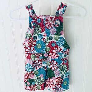 0-3 month candycane overalls